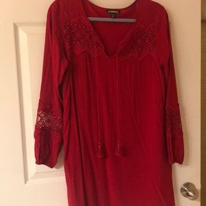 Burgundy long sleeve dress